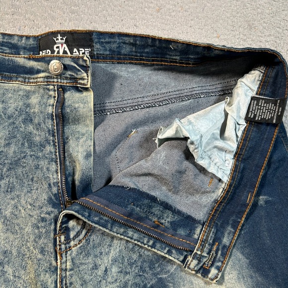 Red Ape Jeans Mens 46x31 Blue Acid Wash Straight Leg Denim Skater Y2K NWT - Picture 8 of 15